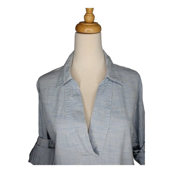 100% Cotton Collared Shirt Popover V-Neck Size XL - Picture 2 of 10